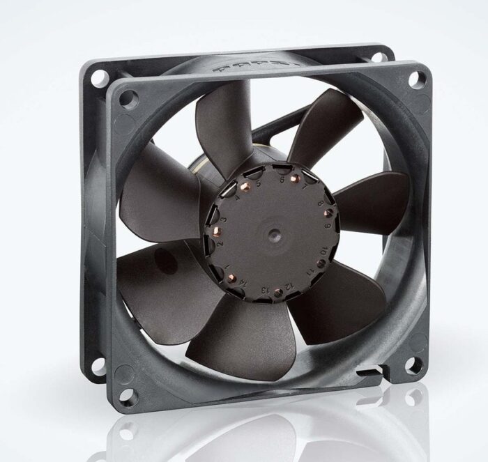 8007870684 8414N/2G, Fan Tubeaxial 24VDC Square - 80mm L x 80mm H Sintec 40.6 CFM (1.14m³/min) 3 Wire Leads Hirschmann — изображение 4