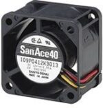 8008671727 109P0424G3013, Fan Tubeaxial 24VDC Square - 40mm L x 40mm H Ball 14.8 CFM (0.414m³/min) 3 Wire Leads Hirschmann