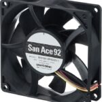 8008648706 9HV0912P4H001, Fan Tubeaxial 12VDC Square - 92mm L x 92mm H Ball 97.1 CFM (2.72m³/min) 4 Wire Leads Hirschmann