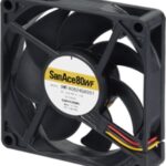 8006954490 9WFA0824G6001, Fan Tubeaxial 24VDC Square - 80mm L x 80mm H Ball 50.6 CFM (1.42m³/min) 3 Wire Leads Hirschmann