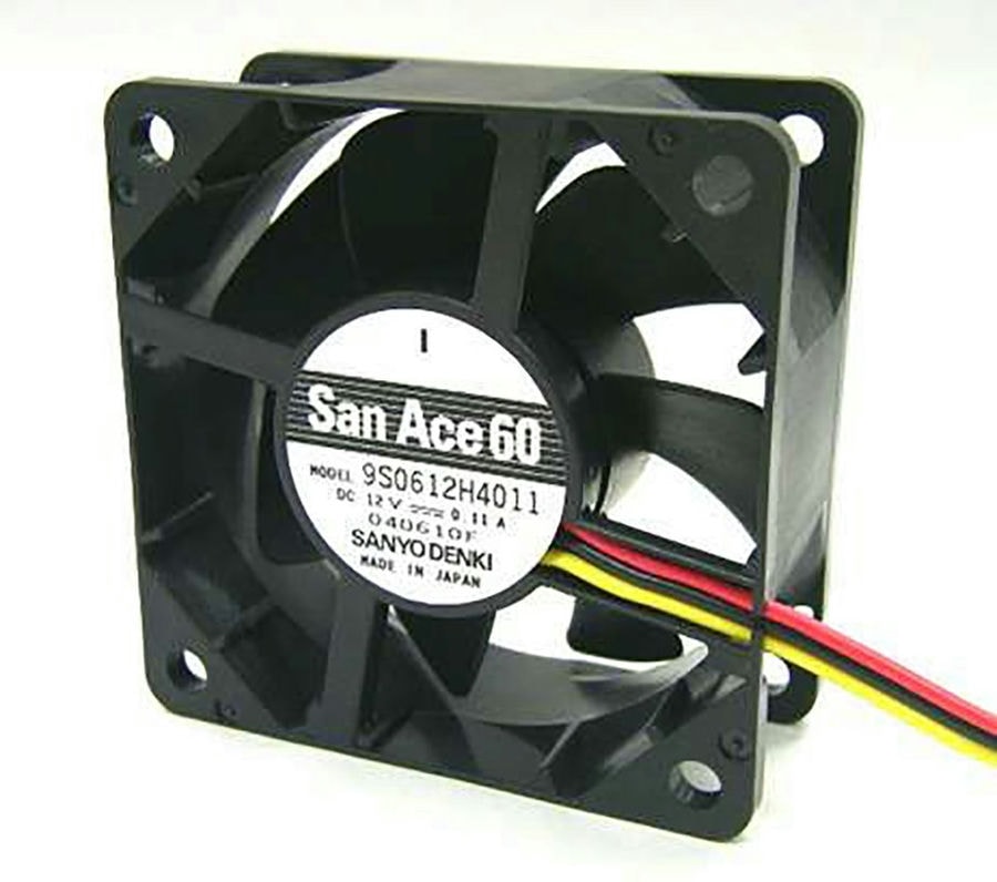doc024154130 8008672676 9S0612S401, Fan Tubeaxial 12VDC Square - 60mm L x 60mm H Ball 26.1 CFM (0.731m³/min) 3 Wire Leads Hirschmann — изображение 1