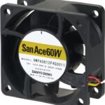 8008679258 9WPA0624P4G001, Fan Tubeaxial 24VDC Square - 60mm L x 60mm H Ball 53.7 CFM (1.50m³/min) 4 Wire Leads Hirschmann