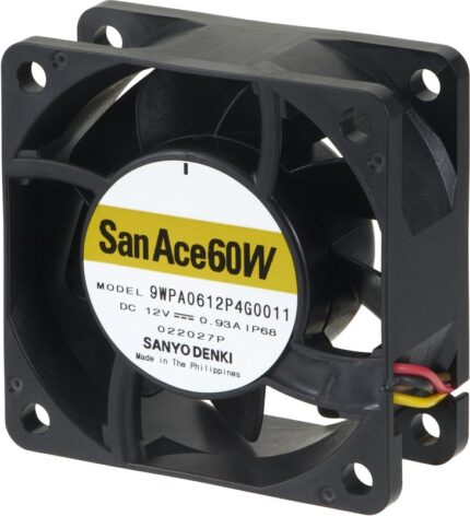 8008679258 9WPA0624P4G001, Fan Tubeaxial 24VDC Square - 60mm L x 60mm H Ball 53.7 CFM (1.50m³/min) 4 Wire Leads Hirschmann