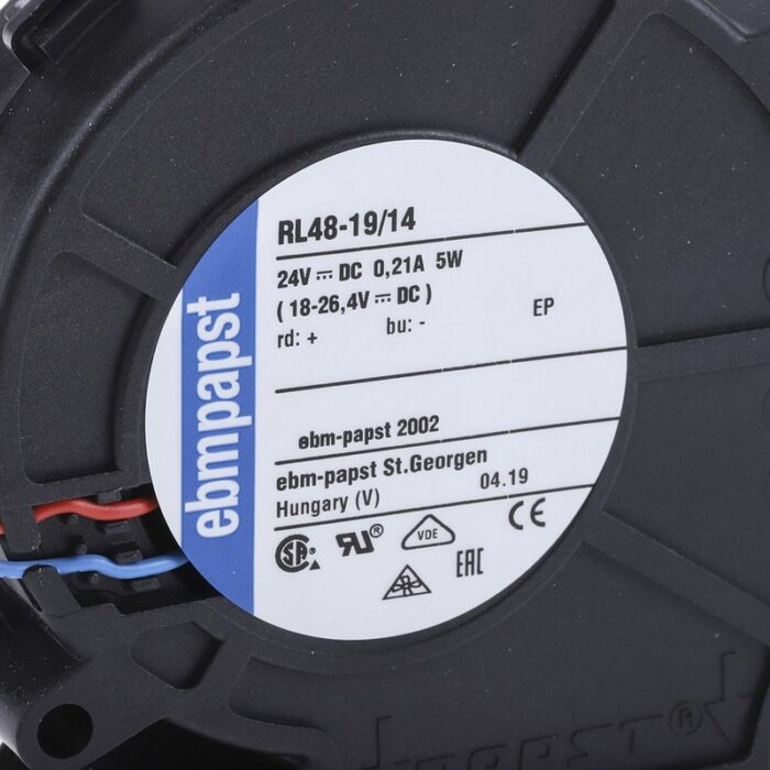 8035597956 Вентилятор Ebmpapst RL 48-19/14 радиальный DC 24V 0.21A 5W 2pin улитка Hirschmann — изображение 6