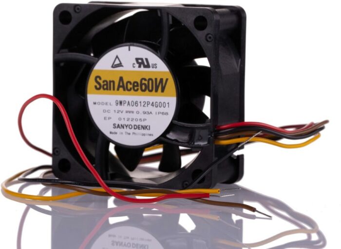 8014556954 9WPA0612P4G001, San Ace 60W Series Axial Fan, 12 V dc, DC Operation, 53.7cfm, 11.16W, 930mA Max, IP68, 60 x 60 x 25mm Hirschmann — изображение 3