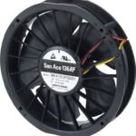 8034024453 9RFA1312P3G001, Fan Tubeaxial 12VDC Round - 136mm Dia Ball 74.3 CFM (2.08m³/min) 4 Wire Leads Hirschmann