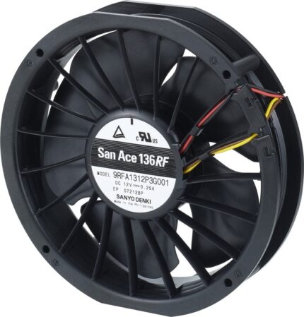 8033838080 9RFA1324P3G001, Fan Tubeaxial 24VDC Round - 136mm Dia Ball 74.3 CFM (2.08m³/min) 4 Wire Leads Hirschmann