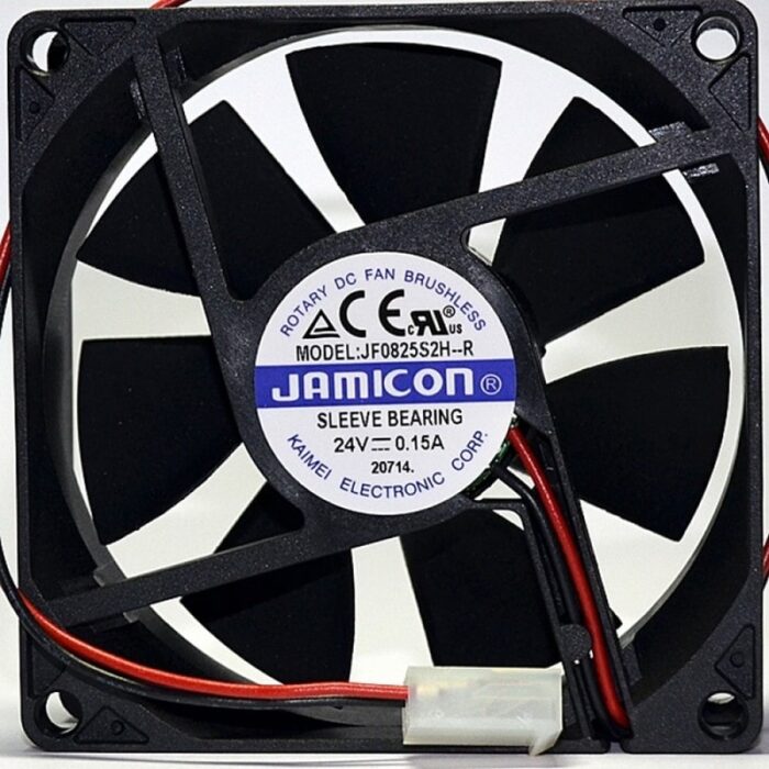 8017709864 вентилятор JF0825S2H 80х80х25 24В с разъемом 2 конт.MOLEX 5239-2(PHU-2) С00034206 Hirschmann — изображение 2