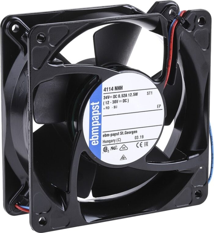8014725139 Вентилятор Ebmpapst 4114NHH 24V 12.5W 120x38 2pin железный корпус Hirschmann — изображение 5