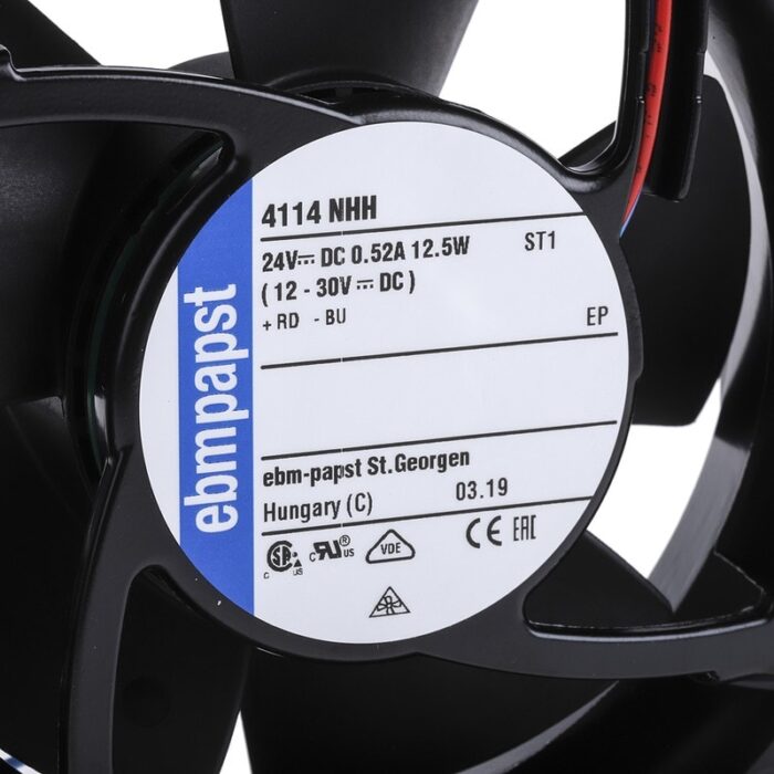 8014725139 Вентилятор Ebmpapst 4114NHH 24V 12.5W 120x38 2pin железный корпус Hirschmann — изображение 6