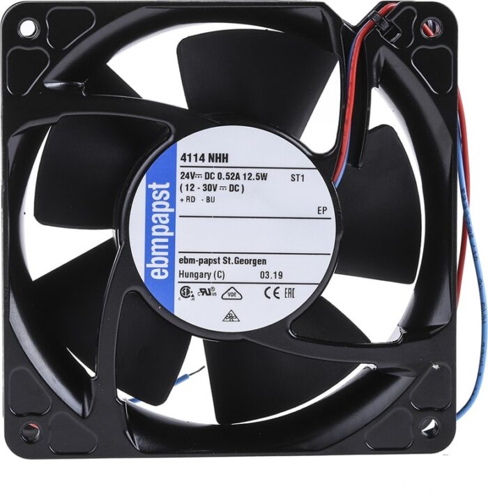 8014725139 Вентилятор Ebmpapst 4114NHH 24V 12.5W 120x38 2pin железный корпус Hirschmann — изображение 7