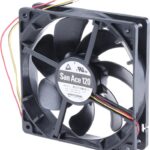 8009484065 9S1212M4011, San Ace 9S Series Axial Fan, 12 V dc, DC Operation, 99.6m³/h, 1.56W, 130mA Max, 120 x 120 x 25mm Hirschmann