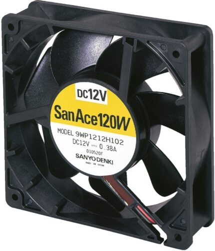 8002723450 9WP1224H1011, San Ace 9WP Series Axial Fan, 24 V dc, DC Operation, 168.3m³/h, 5.28W, 220mA Max, IP68, 119 x 119 x 38mm Hirschmann