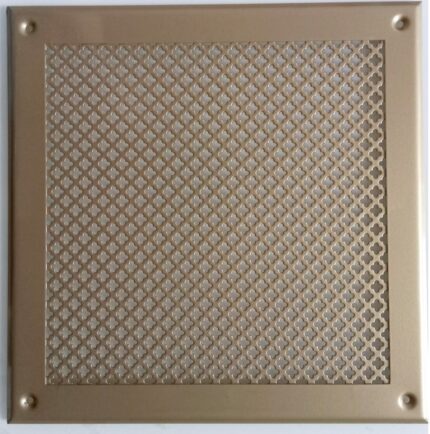 8018441409 Решетка вентиляционная 250х250 мм, металлическая на саморезах, цветок, золото VRC00252S Hirschmann