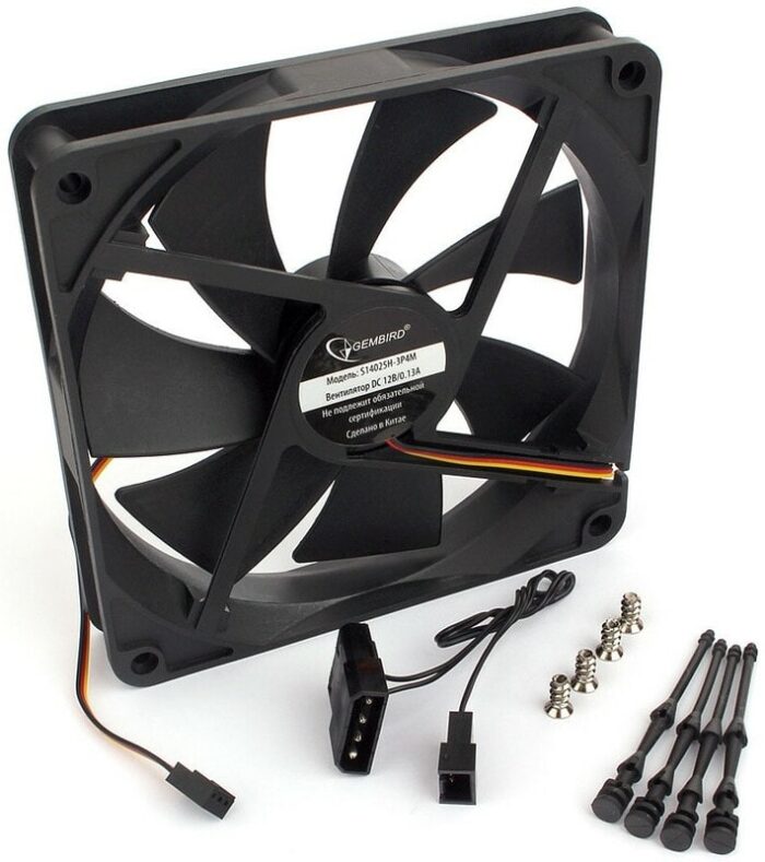 8048463201 Вентилятор Gembird S14025H-3P4M, 140x140x25, гидродин.подшипник, тихий, 3pin + Molex, провод 40см Hirschmann — изображение 6