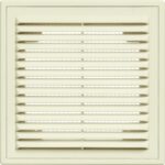 8013682187 Решетка вентиляционная вытяжная 210x210 с рамкой материал АВS- пластик 2121ВРсл.кость Hirschmann — изображение 2