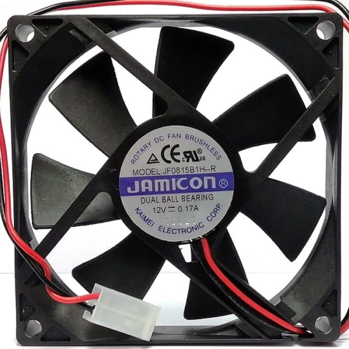 8018475345 вентилятор JF0815B1H 80х80х15 12В с разъемом 2 конт.MOLEX 5239-2(PHU-2) С00034207 Hirschmann — изображение 2