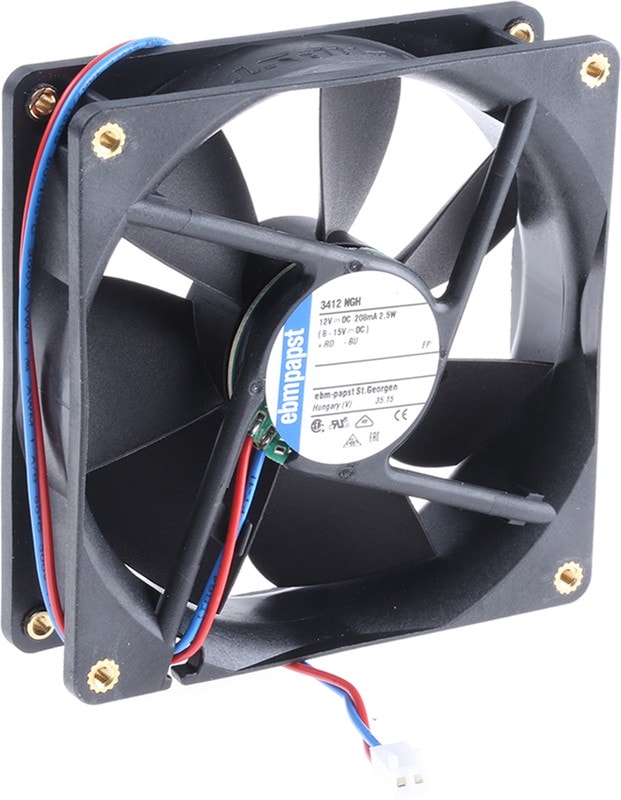 doc026623822 8009104100 3412NGH-RS0, 3400 N Series Axial Fan, 12 V dc, DC Operation, 94m³/h, 2.5W, 92 x 92 x 25mm Hirschmann — изображение 1