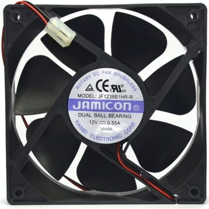8018475333 вентилятор JF1238B1HR 120х120х38 12В с разъемом 2 конт.MOLEX 5239-2(PHU-2) С00034859 Hirschmann