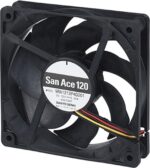8033928662 9RA0812P4G001, Fan Tubeaxial 12VDC Square - 80mm L x 80mm H Ball 49.4 CFM (1.38m³/min) 4 Wire Leads Hirschmann