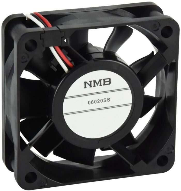 8006005121 06020SS-12N-AT-00, Fan Tubeaxial 12VDC Square - 60mm L x 60mm H Sleeve 20.5 CFM (0.574m³/min) 2 Wire Leads Hirschmann — изображение 2