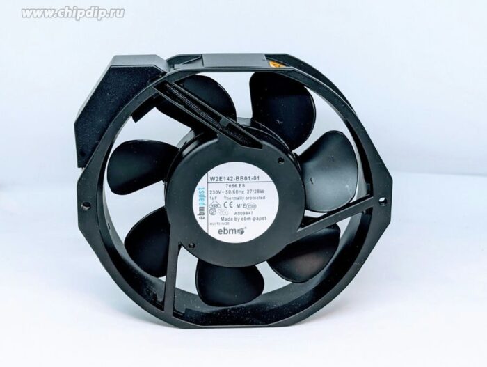 9000901408 W2E142-BB01-01, Вентилятор 172x150x38 мм, 230В, 27/28Вт, подшипник качения, 2800 об/мин, клеммы Hirschmann — изображение 2