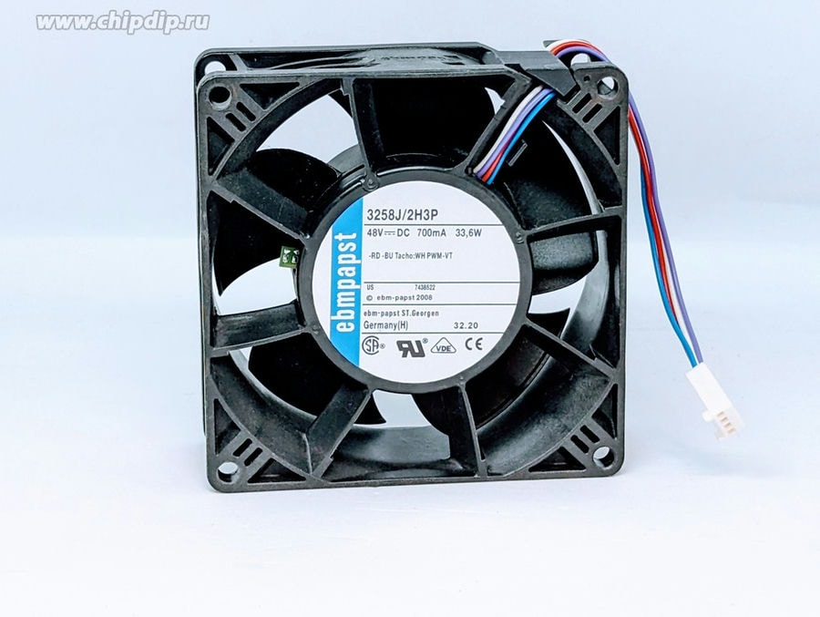 doc027047780 8002444257 3258J/2H3P, DC Fan Axial Ball Bearing 48V 36V to 56V 158CFM 64dB 92 X 92 X 38.15mm Hirschmann — изображение 1