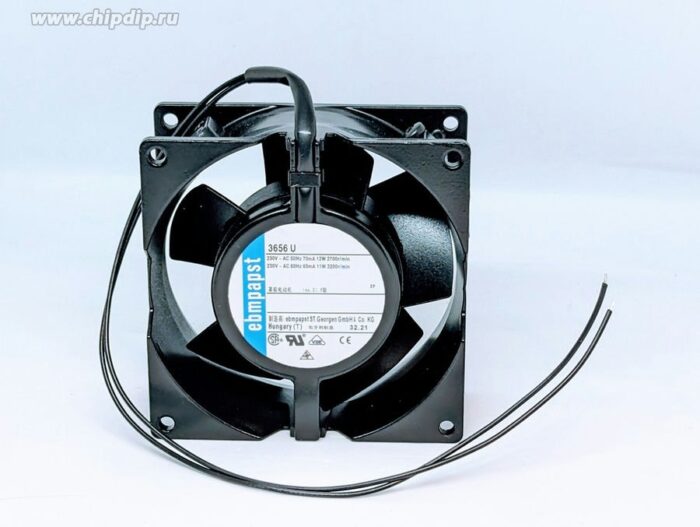 8017972529 Вентилятор Ebmpapst 3656U 230V AC 50Hz 70mA 12W 2700r/min 92x38 2pin () Hirschmann — изображение 2