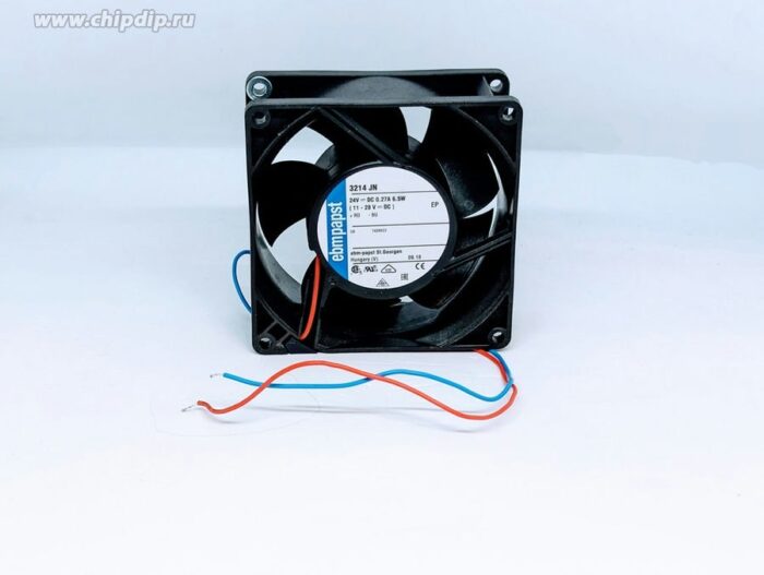 8006847124 3214JN, Fan Tubeaxial 24VDC Square - 92mm L x 92mm H Ball 77.0 CFM (2.16m³/min) 2 Wire Leads Hirschmann — изображение 3