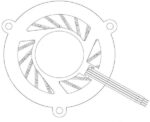 8005429056 KSB0405HBF0D, Blowers & Centrifugal Fans Blower Frameless Fan, 40x8.5mm, Sleeve, 4Leads, Lock Rotor Sensor, Tach/PWM Hirschmann
