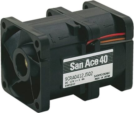 8002722007 9CRA0412K501, San Ace 9CRA Series Axial Fan, 12 V dc, DC Operation, 57m³/h, 21.6W, 1.8A Max, 40 x 40 x 56mm Hirschmann