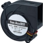8002934653 9BMC24P2G001, San Ace B97 Series Centrifugal Fan, 24 V dc, 65.3cfm, DC Operation, 97 x 97 x 33mm Hirschmann