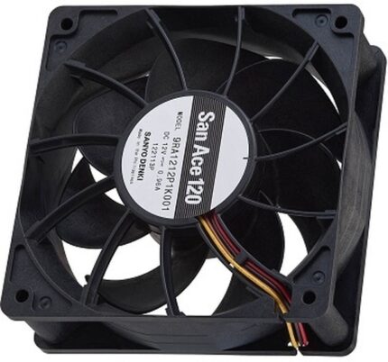 8022268302 9RA1212G1001, DC Fans Axial Fan, 120x120x38mm, 12VDC, 141CFM, Low Noise, Ribbed, Ball, Wire, Tach Hirschmann