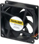 8007003032 9WPA0824P4G001, Fan Tubeaxial 24VDC Square - 80mm L x 80mm H Ball 81.8 CFM (2.29m³/min) 4 Wire Leads Hirschmann