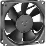8004985536 8412NGMLV, DC Fans Tubeaxial Fan, 80x80x25mm, 12VDC, 26.6CFM, 1.5W, 19dBA, 2050RPM Hirschmann