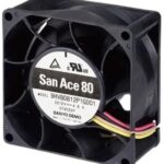 8007277412 9HV0812P1G601, DC Fans Axial Fan, 80x80x38mm, 12VDC, 131CFM, High Static Pressure, Rib, Ball, Tach/PWM Hirschmann