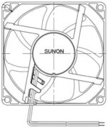 8008893748 MEC0382V3-000U-A99, Вентилятор осевой, 24В DC, 120х120х38мм, подшипник Vapo, 0.13А, 3.1Вт, 2100об/мин, 2 провода () Hirschmann — изображение 2
