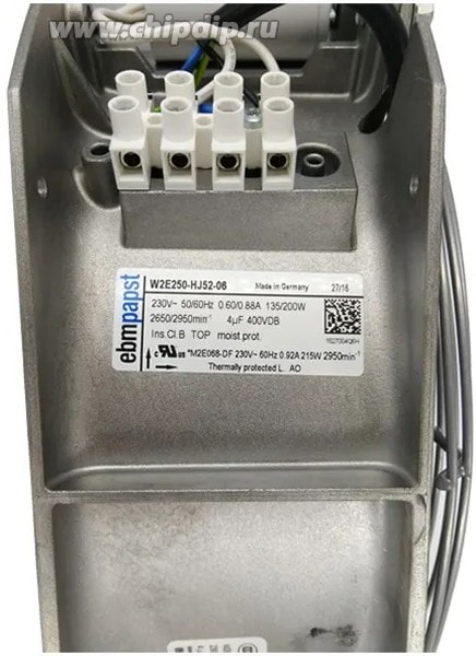 doc027852072 8017106062 Вентилятор Ebmpapst W2E250-HJ52-06 230v 50/60Hz 0.6/0.88A 135/200w 2650/2950min () Hirschmann — изображение 1