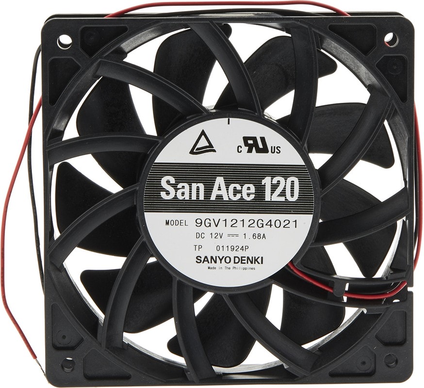 doc028116822 8000136190 9GV1212G4021, San Ace 9GV Series Axial Fan, 12 V dc, DC Operation, 289.8m³/h, 20.16W, 1.68A Max, 120 x 120 x 25mm Hirschmann — изображение 1