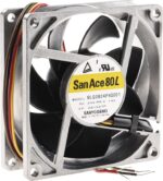 8002721508 9LG0824P4G001, San Ace 9LG Series Axial Fan, 24 V dc, DC Operation, 92m³/h, 3.36W, 140mA Max, 80 x 80 x 25mm Hirschmann