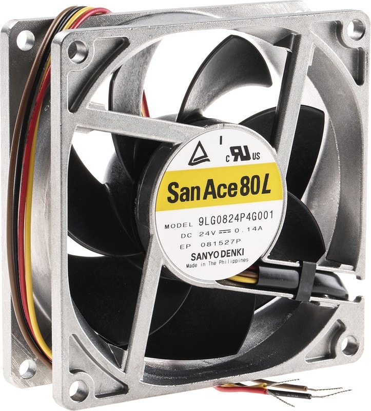 doc028116960 8002721508 9LG0824P4G001, San Ace 9LG Series Axial Fan, 24 V dc, DC Operation, 92m³/h, 3.36W, 140mA Max, 80 x 80 x 25mm Hirschmann — изображение 1