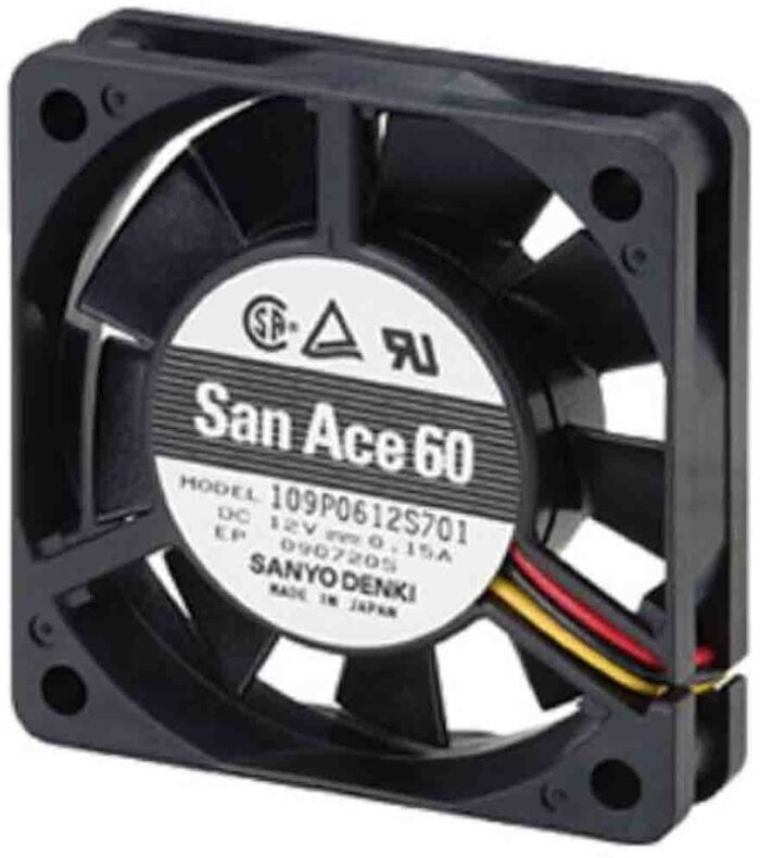 8006681908 109P0612S701, Fan Tubeaxial 12VDC Square - 60mm L x 60mm H Ball 17.0 CFM (0.476m³/min) 3 Wire Leads Hirschmann — изображение 2