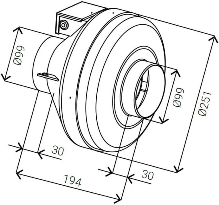 8020118126 Вентилятор круглый канальный IDA-100 IMP.FBP.E19.2E.100 Hirschmann — изображение 3