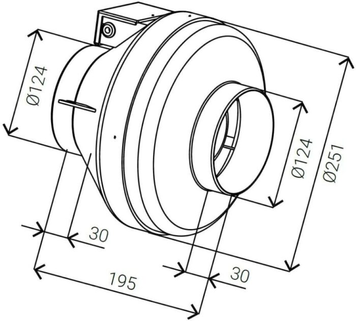 8020118127 Вентилятор круглый канальный IDA-125 IMP.FBP.E19.2E.125 Hirschmann — изображение 3