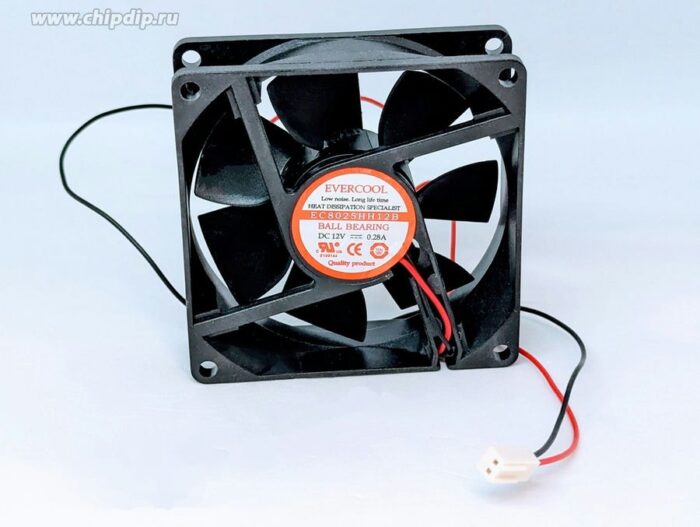 8002940292 EC8025HH12B, (80*80*25 12V), Вентилятор 12В, 80х80х25мм, подшипник качения, 3500 об/мин Hirschmann — изображение 3