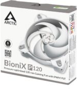 8056077177 Вентилятор для корпуса ARCTIC BioniX P120 ACFAN00167A 120x120x27mm, 200-2100rpm, 67.56 CFM, 4-pin PWM, grey/white Hirschmann — изображение 8