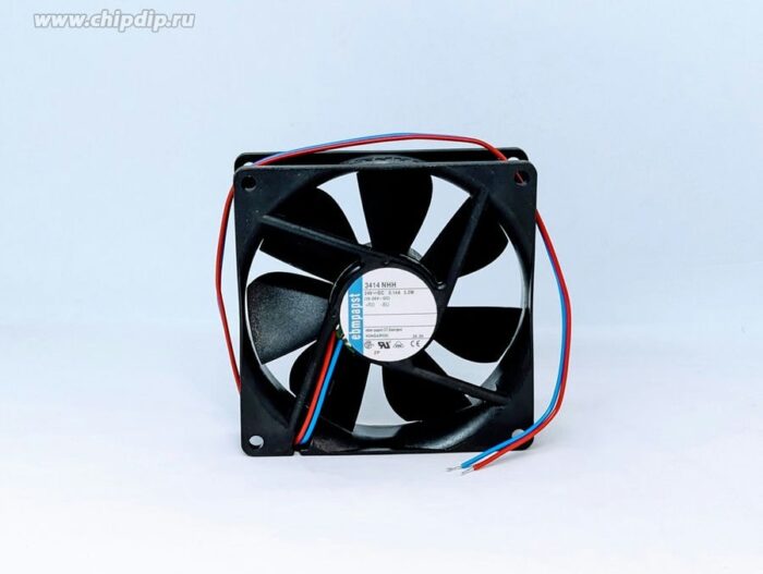 8751119819 3414NHH,DC Axial Fan, 24 V, Square, 92 mm, 25 mm, Ball Bearing, 60 CFM Hirschmann — изображение 2