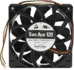 8000136191 9GV1248P4G011, San Ace 9GV Series Axial Fan, 48 V dc, DC Operation, 289.8m³/h, 20.16W, 420mA Max, 120 x 120 x 25mm Hirschmann