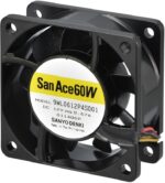 8008701716 9WL0624P4S001, Fan Tubeaxial 24VDC Square - 60mm L x 60mm H Ball 49.4 CFM (1.38m³/min) 4 Wire Leads Hirschmann