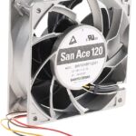 8007302452 9HV1248P1G001, DC Fans Fan, 120x120x38mm, 48VDC, 293CFM, High Static Pressure, Ribless, Ball, Tach/PWM Hirschmann
